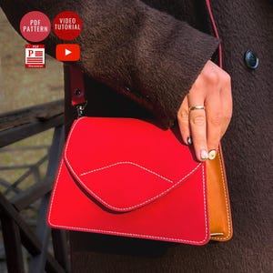 Schultertasche PDF Pattern / Portemonnaie Schnittmuster / Leder Crossbody PDF Vorlage / Video Anleitung