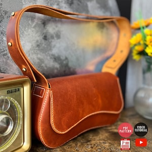 Verstellbare Schultertasche Muster / Herunterladbare Ledertasche / Handtasche Vorlage / DIY PDF Vorlage / Video Tutorial