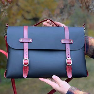 No Stitch Briefcase Pattern / 15,3x10" Leather Travel Laptop Bag PDF / No Sew Messenger PDF Pattern / Crossbody Bag Template