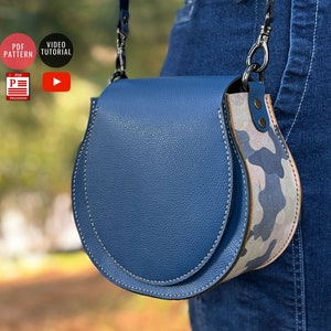 Frauen Taschen Muster zum Herunterladen / Leder Schultertasche PDF / Crossbody Bag Template / Video Tutorial