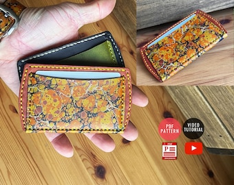 PDF Pattern Rounded Cardholder/ Wallet Pattern / Leather Cardholder DIY / PDF Download / Video Tutorial