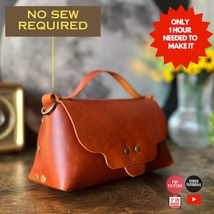 No SEW Schultertasche Muster / DIY Tasche / genähte Schultertasche / genähte Schultertasche / nähbares PDF Muster / Crossbody Bag Template / Video-Anleitung