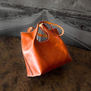 Leather Shopper Bag Pattern / Leather Tote Bag PDF Pattern /Downloadable Shopping Bag Template / Sewing Bag PDF / Video Tutorial