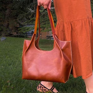 Leather Shopper Bag Pattern / Leather Tote Bag PDF Pattern /Downloadable Shopping Bag Template / Sewing Bag PDF / Video Tutorial
