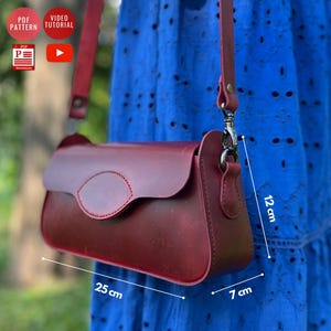 Downloadable Crossbody Bag / Leather Handbag PDF Pattern / Daily Cross body Template / DIY Shoulder Bag / Video Tutorial