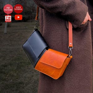V - Patron PDF de sac à bandoulière / DIY sac en cuir / Modèle de sac à bandoulière / Cartable PDF / Tutoriel vidéo