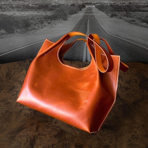 Leather Shopper Bag Pattern / Leather Tote Bag PDF Pattern /Downloadable Shopping Bag Template / Sewing Bag PDF / Video Tutorial