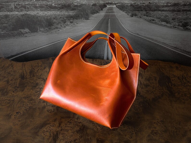 Leather Shopper Bag Pattern / Leather Tote Bag PDF Pattern /Downloadable Shopping Bag Template / Sewing Bag PDF / Video Tutorial