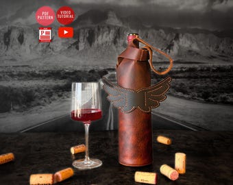 Angel Wine Holder PDF Pattern / Bottle Bag Leather Template / Leather DIY / Wine Carrier Bag Template / PDF Download / Video Tutorial