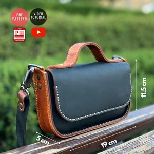 Mini modèle PDF de sac postal / Sac à main à faire soi-même / Modèle de sac bandoulière en cuir / PDF de sac postal / Tutoriel vidéo