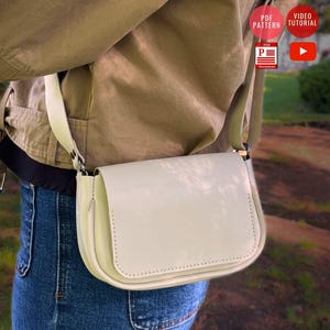 Downloadable Shoulder Bag Pattern / Crossbody Leather Bag PDF Template / Shoulder Bag DIY / Video Tutorial