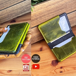 PDF Schnittmuster Brieftasche / Brieftasche Muster / Leder Kartenetui DIY / PDF Download / Video Tutorial