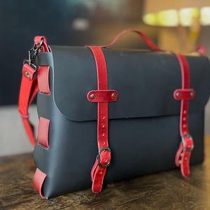 No Stitch Briefcase Pattern / 15,3x10" Leather Travel Laptop Bag PDF / No Sew Messenger PDF Pattern / Crossbody Bag Template