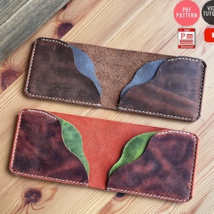 PDF Schnittmuster Bi-Fold Geldbörse / Leder Brieftasche Muster DIY / PDF Download / Video Tutorial