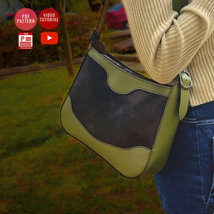 Leder Schultertasche mit Reißverschluss Template / Tote Bag PDF Pattern / Crossbody Bag Template/ Video Tutorial