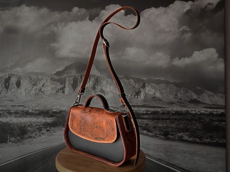 Handbag PDF Pattern / Downloadable Shoulder Bag Pattern / Leather Crossbody PDF Template / Video Tutorial