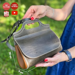 Handbag PDF Pattern / Crossbody Leather Bag / Shoulder Bag Template / Hand Bag PDF / Video Tutorial