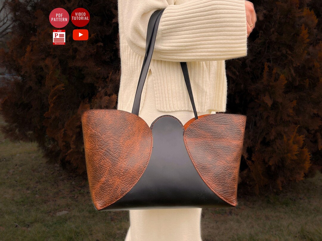 Print PatternTrippy Leather Tote Bag main image 1