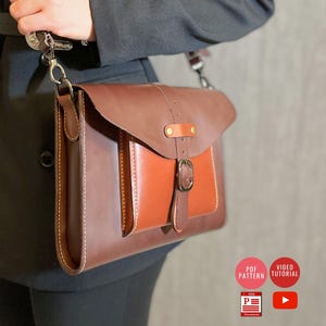 PDF Nähanleitung Crossbody Bag Pattern / Schultertasche PDF Vorlage / Ledertasche zum Selbermachen / Video Tutorial