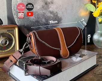PDF Pattern Crossbody  Bag Pattern / Downloadable Leather Bag / Shoulder Bag PDF Template / Video Tutorial