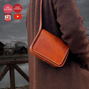 Herunterladbare Mini Crossbody Ledertasche / PDF Schnittmuster Handtasche Schnittmuster / Schultertasche PDF Vorlage / Geldbörse Vorlage / Video Tutorial