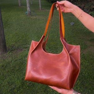 Leather Shopper Bag Pattern / Leather Tote Bag PDF Pattern /Downloadable Shopping Bag Template / Sewing Bag PDF / Video Tutorial