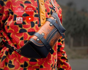 PDF Pattern Leather Waist Bag / Leather Sling Bag Template / Funny Bag PDF Template / Crossbody Bag DIY / Video Tutorial