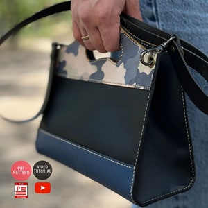 Hand und Crossbody Bag Pattern / Ledertasche PDF / Herunterladbare Crossbody-Vorlage / PDF Vorlage / Video Tutorial