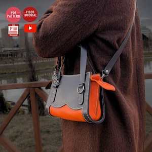 Modèle PDF de sac à bandoulière / Sac à bandoulière en cuir téléchargeable / Modèle PDF de sac à main / Modèle de sac à main / Tutoriel vidéo