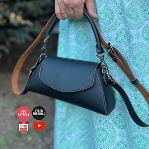 Herunterladbare Crossbody-Tasche / Lederhandtasche PDF Pattern / tägliche Crossbody-Vorlage / Video-Tutorial