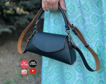 Downloadable Crossbody  Bag / Leather Hand Bag PDF Pattern / Daily Cross body Template / Video Tutorial