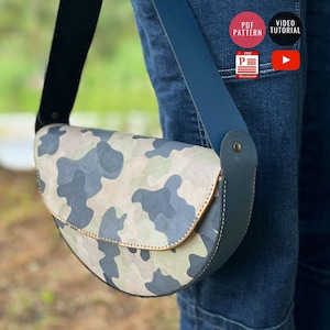 Runde Handtasche Muster / Herunterladbare Ledertasche / Schultertasche Vorlage / PDF Vorlage / Video Tutorial