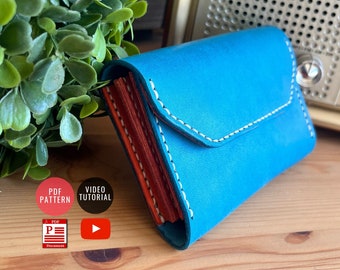 Snap Leather Wallet  Pattern / PDF Template / Leather DIY / Wallet Template / PDF Download / Video Tutorial