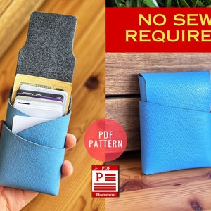 Minimalistisches PDF-Muster / Kein Nähen Gefaltetes Leder-Geldbeutel-Muster / Keine Nähen Brieftasche / Keine Nähte