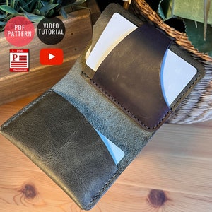 Modèle téléchargeable de porte-cartes en cuir pliable / Modèle PDF / DIY en cuir / Modèle de portefeuille / Téléchargement PDF / Tutoriel vidéo