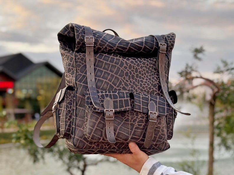 Downloadable Leather Roll Top Backpack / PDF Pattern Rucksack ...
