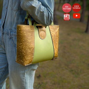Leather Tote Bag PDF Pattern / Leather Bag Template /Downloadable Handbag Template / Shoulder Bag PDF Pattern / Video Tutorial