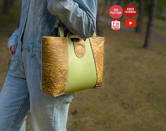 Leather Tote Bag PDF Pattern / Leather Bag Template /Downloadable Handbag Template / Shoulder Bag PDF Pattern / Video Tutorial