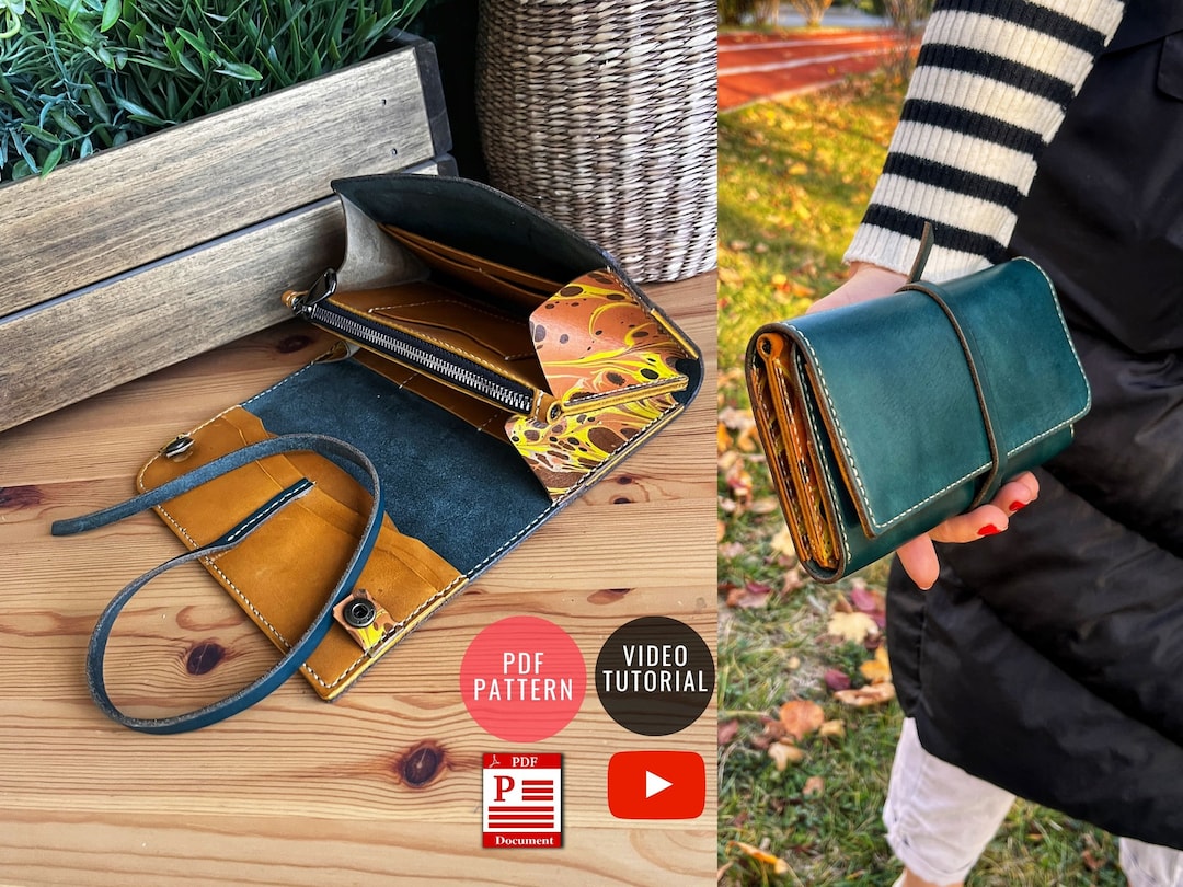 Downloadable Hand Wallet Template / Leather Phone Case/ Leather Clutch ...