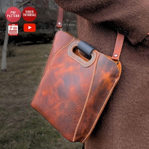 Leather Tote Bag Pattern / Leather Bag PDF Pattern /Downloadable Handbag Template / Shoulder Bag PDF Pattern / Video Tutorial