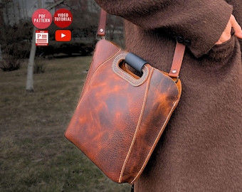 Leather Tote Bag Pattern / Leather Bag PDF Pattern /Downloadable Handbag Template / Shoulder Bag PDF Pattern / Video Tutorial
