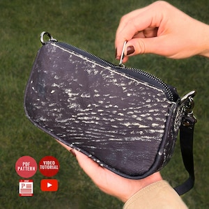 Crossbody Bag PDF Pattern / Schultertasche PDF Vorlage / Leder Geldbörse PDF Muster / Video Anleitung