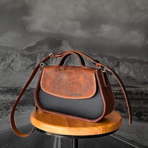 Handbag PDF Pattern / Downloadable Shoulder Bag Pattern / Leather Crossbody PDF Template / Video Tutorial