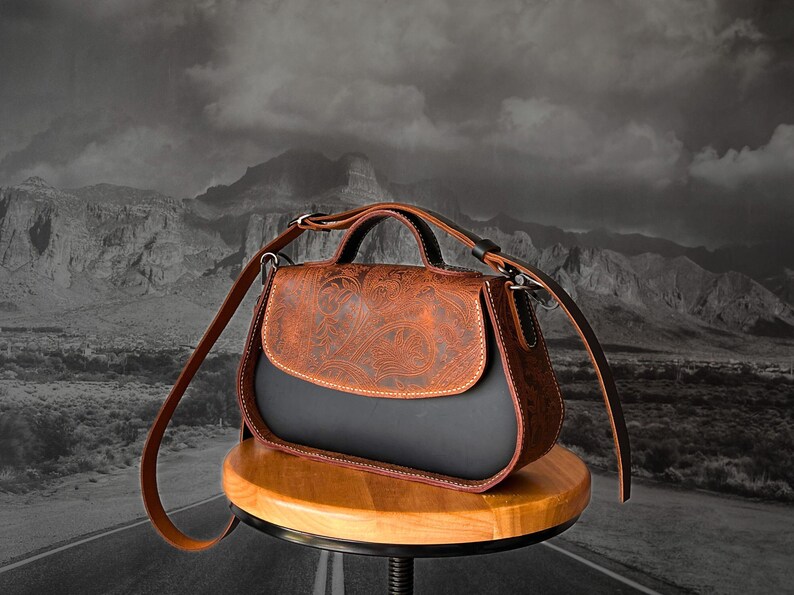 Handbag PDF Pattern / Downloadable Shoulder Bag Pattern / Leather Crossbody PDF Template / Video Tutorial