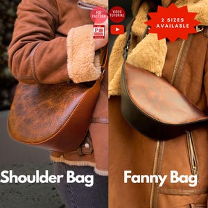 2 in 1 PDF Schnittmuster Umhängetasche und Gürteltasche / Herunterladbare Sling Bag / Leder Fanny Bag Schnittmuster / Sling Template / Video Anleitung