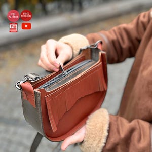 Herunterladbare Schultertasche / PDF Schnittmuster Crossbody Bag Schnittmuster / Ledertasche PDF Vorlage / Video Anleitung