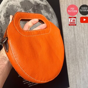 Downloadable Circle  Bag Pattern  / Leather Hand Bag PDF /Crossbody Bag Template / Video Tutorial