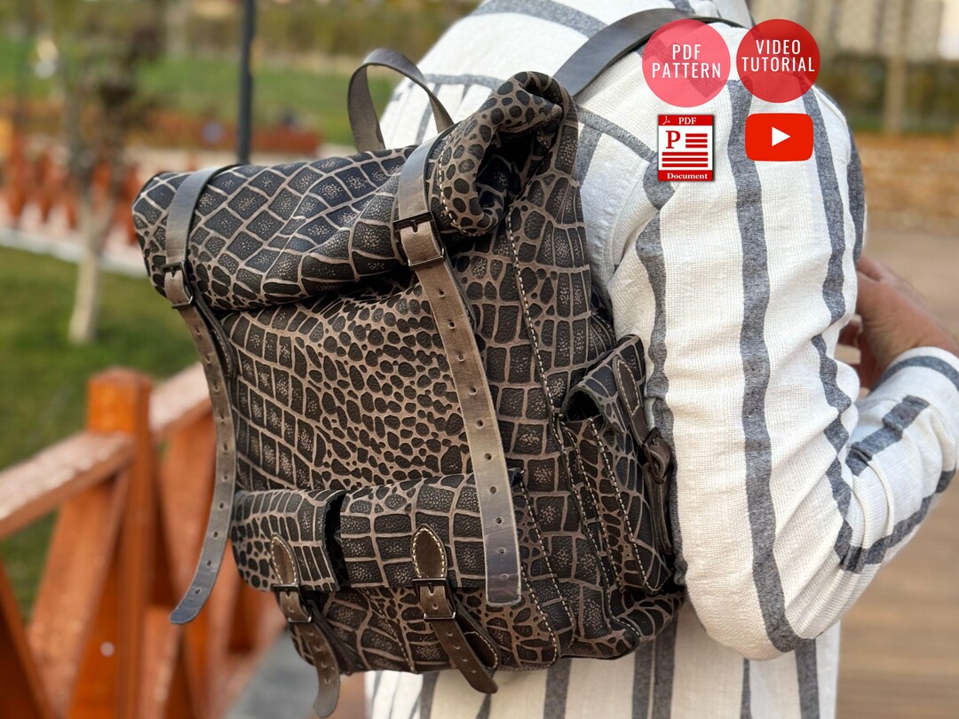 Downloadable Leather Roll Top Backpack / PDF Pattern Rucksack ...