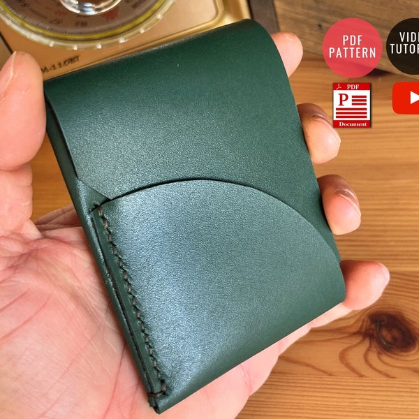 Minimalistic Leather Cardholder Pattern / PDF Template / Leather DIY / Wallet Template / PDF Download / Video Tutorial
