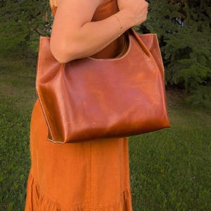 Leather Shopper Bag Pattern / Leather Tote Bag PDF Pattern /Downloadable Shopping Bag Template / Sewing Bag PDF / Video Tutorial